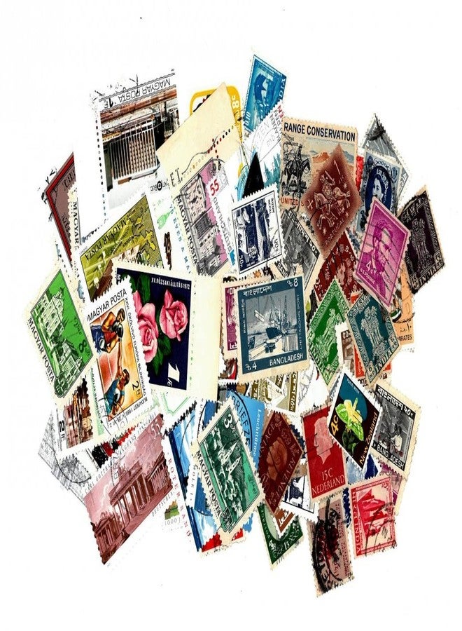 Prizm Mittalstamps 100 Different Whole World Stamps Large & Small Used Stamps - Image 3